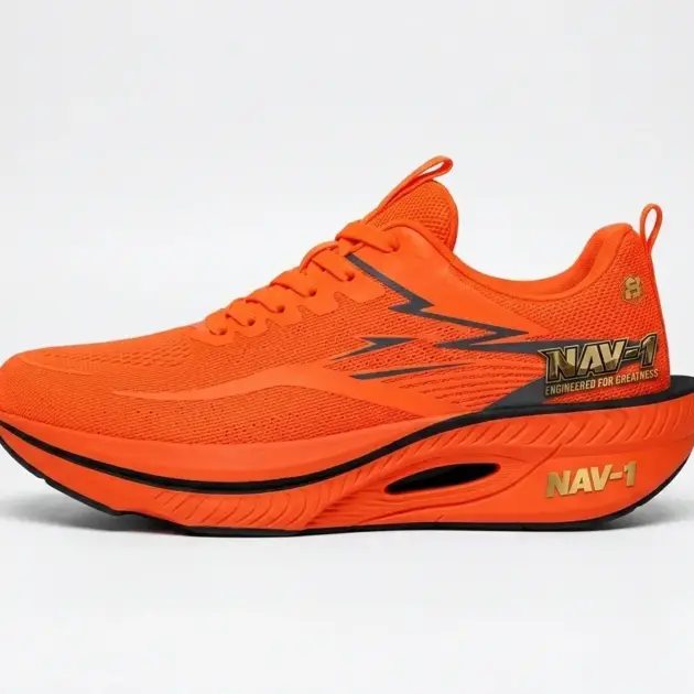 Orange & Black Lightweight Running Shoes