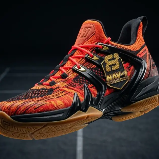 Orange & Black Court Sports Shoes