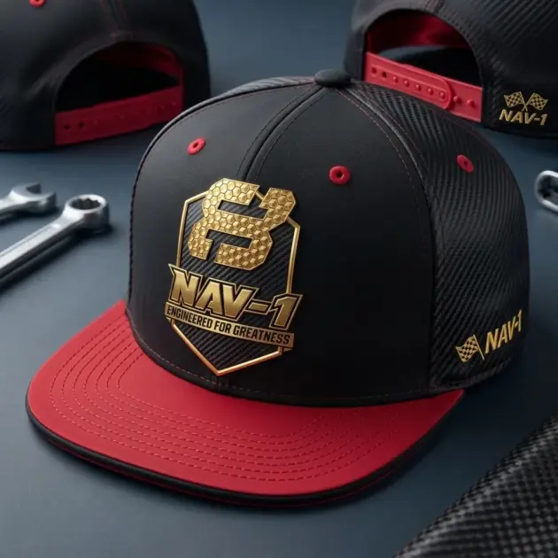 Premium Black and Red Embroidered Baseball Cap