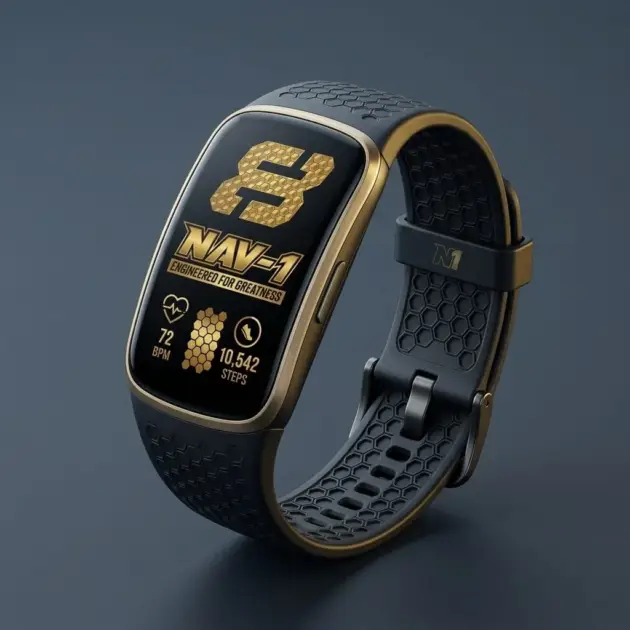 Black & Gold Honeycomb Fitness Tracker
