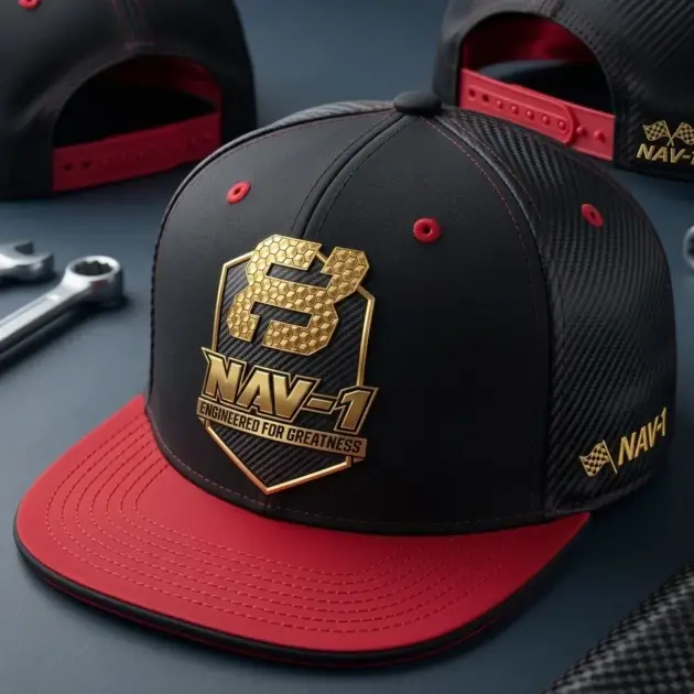 Premium Black and Red Embroidered Baseball Cap
