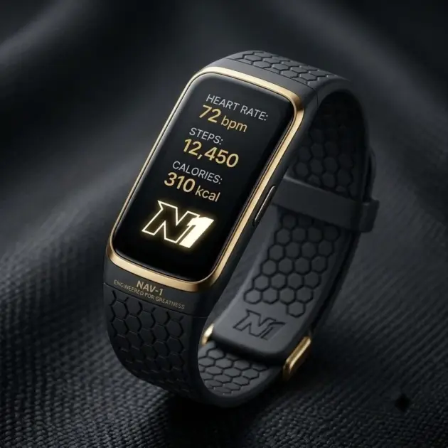 Black & Gold Digital Fitness Tracker